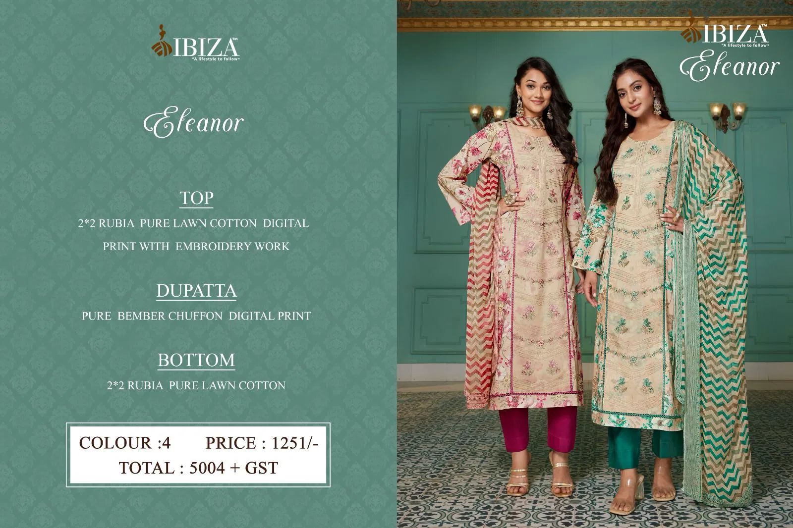 Eleanor By Ibiza Lawn Cotton Designer Salwar Kameez Wholesalers In Delhi